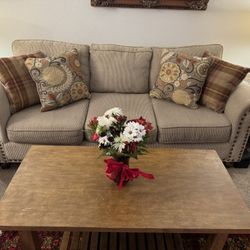 Five-seater Sofa Set & Coffee Table & Two Side Tables 