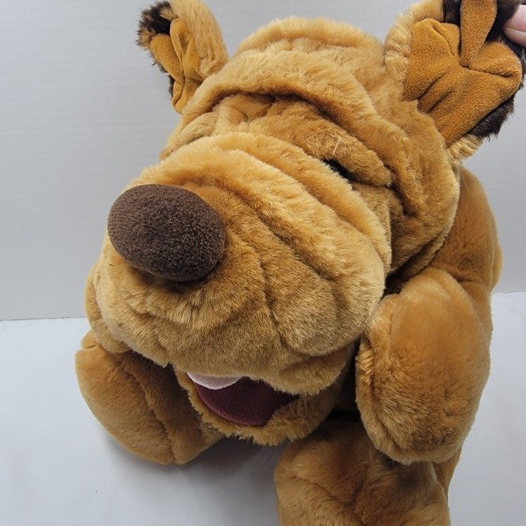 Costco Shar Pei Puppy Dog Hand Puppet Stuffed Animal Brown 12" Plush