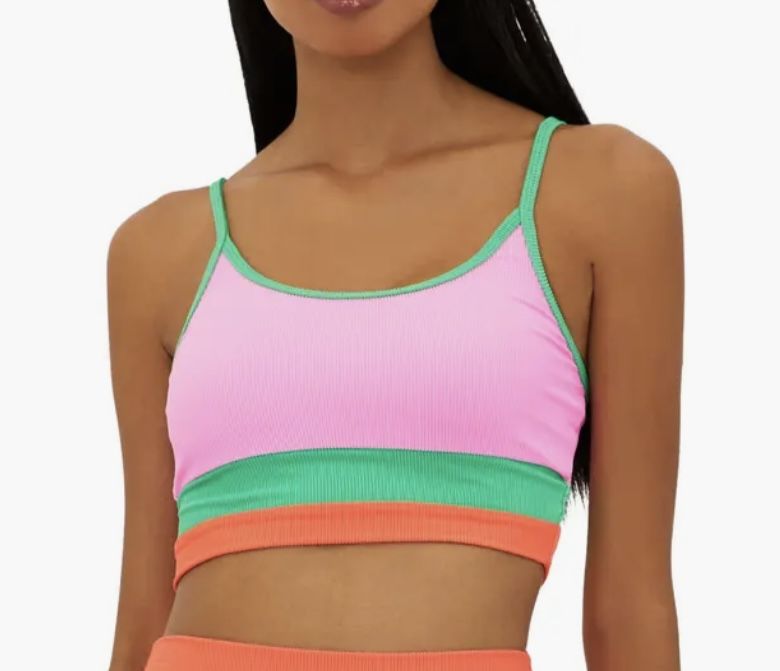 Beach Riot Eva Colorblock Rib Bikini Top NWOT