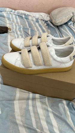 Burberry White Leather Velcro Sneakers