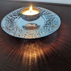 Orrefors Discus Art Glass Votive Candle Holder 