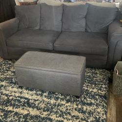 Grey Couch / Ottoman