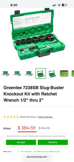 Greenlee knockout set