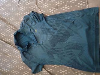 Lacoste Sport Performance Polo – Teal Blue Geometric Print