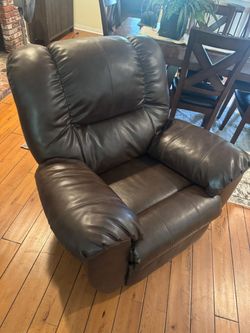 Dark Brown Leather Recliner Chair