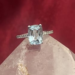 Blue Topaz  Ring Sterling Silver 