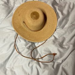 Wide Brim Garden Hat with Leather Strap
