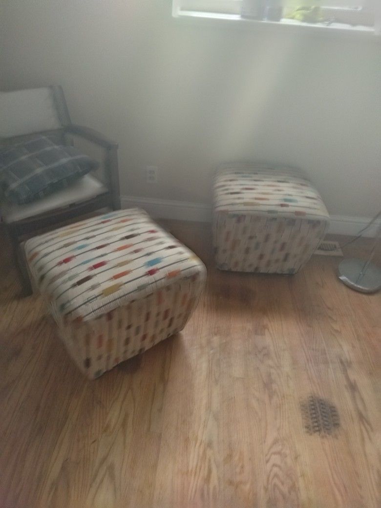 2 Small Mid century Modern Ottoman