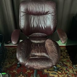 Brown Leather office chair (free)