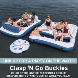 Hydro Force Bloc Party 8-Person Modular Inflatable Party Island and Floating Cooler
