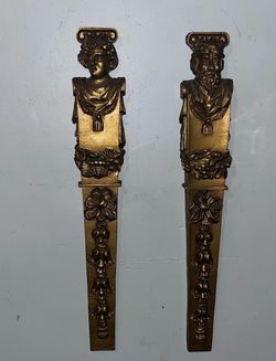 Gorgeous vintage carved-look renaissance neoclassical style wall figure