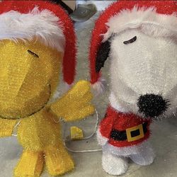 Peanuts Perlite Snoopy and Woodstock In Santa Hats