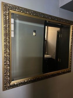 Large Wall Mirror with Gold Ornate Frame