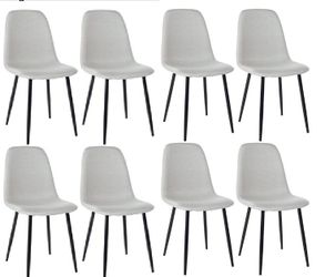 Brand New Unassembled Set Of 8 Dining Chairs (Light Grey)