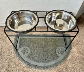 Large Stainless Steel Dog Bowls with stand