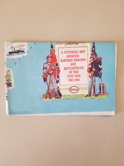 Vtg Esso 1961 Historical Shrines & Battlefields of the Civil War 1(contact info removed) Map
