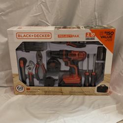 BLACK+DECKER 20V Max Drill & Home Tool Kit, 68 Piece 
