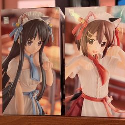 New K-ON! Mio Akiyama, Yui Hirasawa, FuRyu Trio-Try-iT Cat Ears Maid Outfit Figure