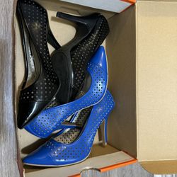 Blue & Black Heels size 7