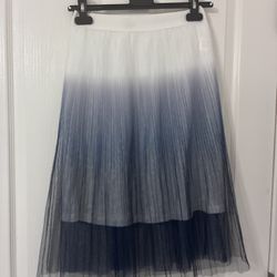 Blue-to-white ombre pleated tulle skirt - S