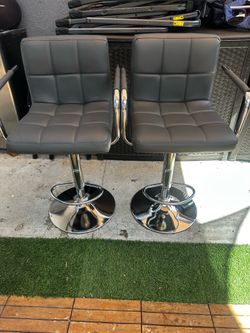 Barstools set of two dark gray