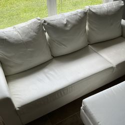 White Couch w/ Footrest 