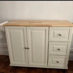 Rolling Kitchen Island/ Butcher Block 