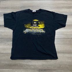 Vtg Nascar US Army Black Shirt Size XXL Ryan Newman Stewart Racing Double Sided 