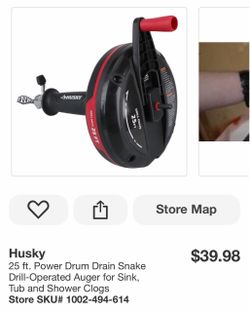 Husky 25 ft Power Drum Drain Snake