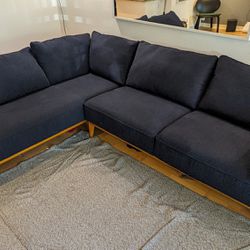 Navy Blue Midcentury Modern Couch 