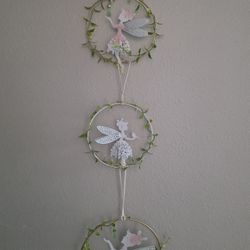 Metal Wall Hanging Fairies Set Of 3