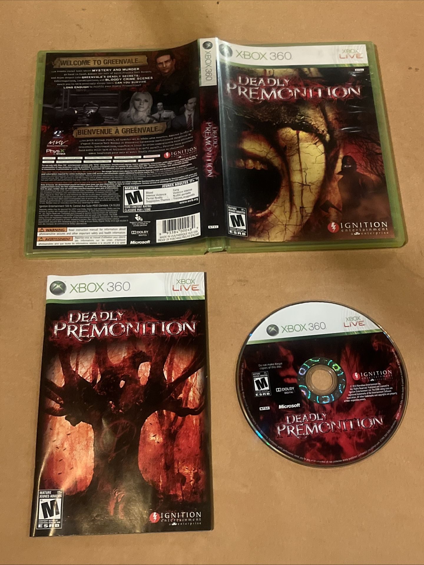 Deadly Premonition (Microsoft Xbox 360, 2010) Complete Tested