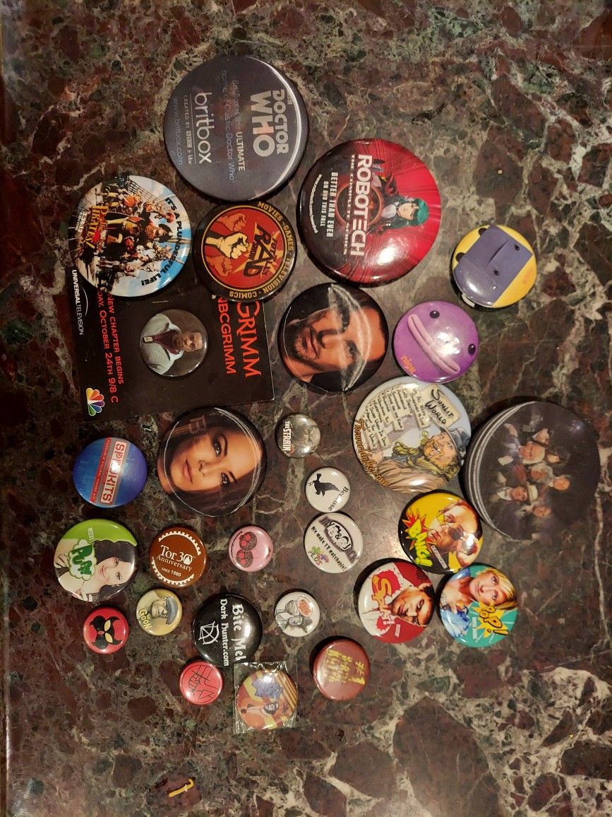 Various Promo pins From comic Con San Diego
