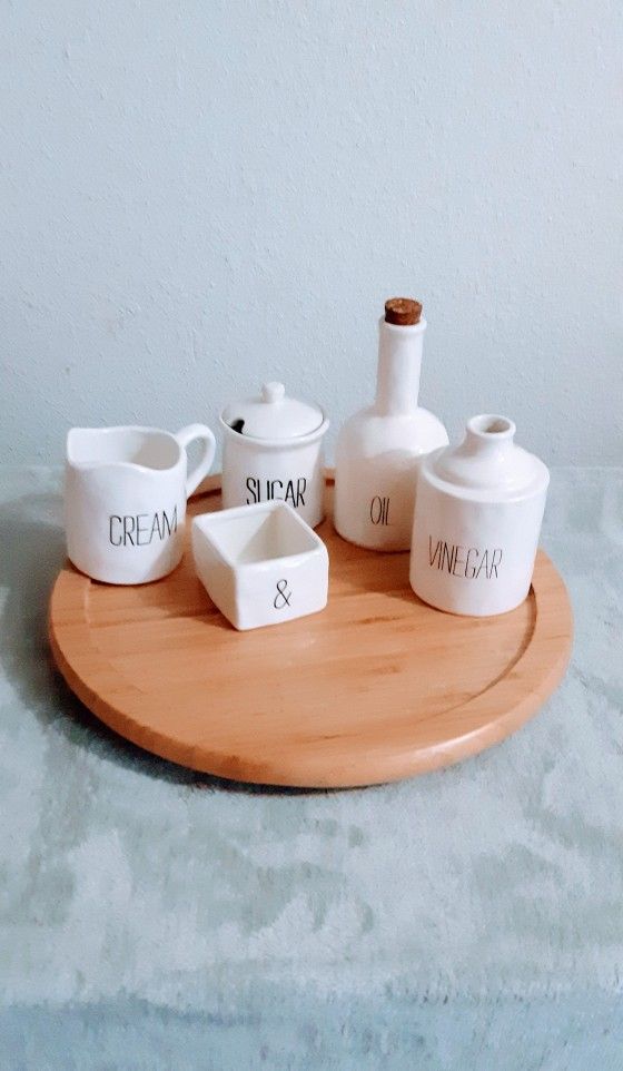 Mud Pie Bistro Cream & Sugar Set + Oil & Vinegar Stacked Set