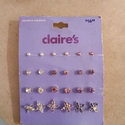 10 Pairs Of "Claire's- Sensitive Solutions" earrings