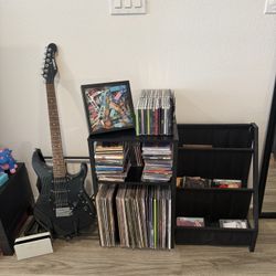 **Moving Sale** Vinyl And Guitar Holder 