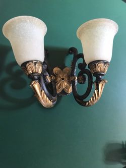 Sconce Lamp, Brown And Gold