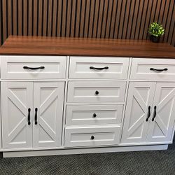 New 55" Modern Farmhouse Sideboard Buffet Cabinet with Storage