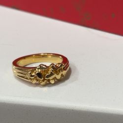 14K Gold Nugget Ring Size 10  Or 10.5