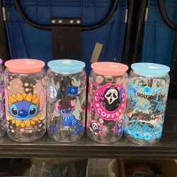 16oz Stitch Glass Cups