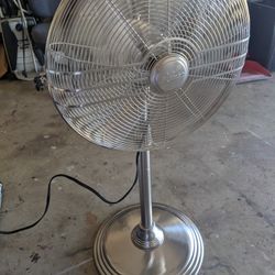 Metal Chrome Pedestal Fan Excellent Condition Like New