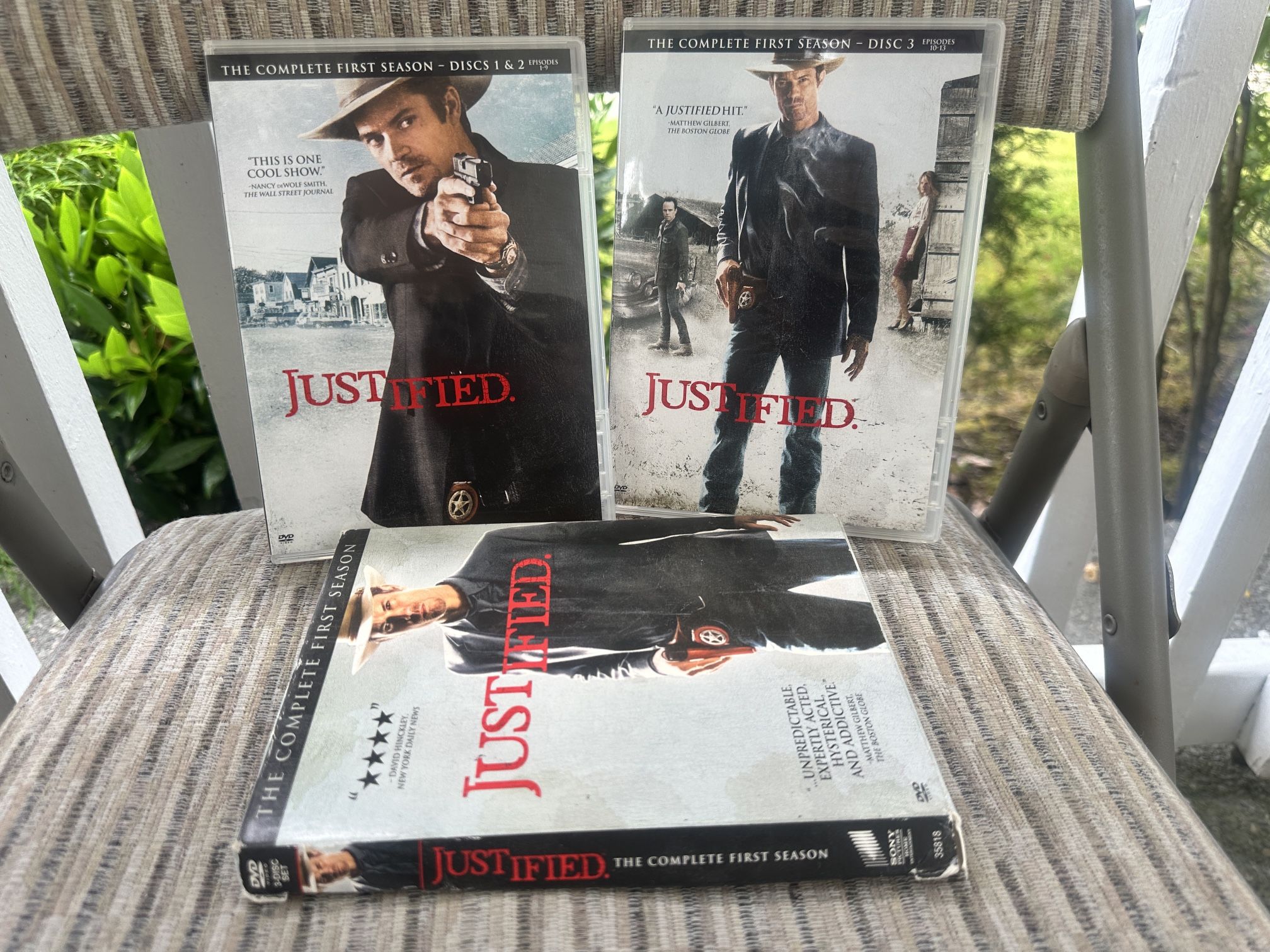 Justified: The Complete First Season – 3-Disc DVD Set – $5