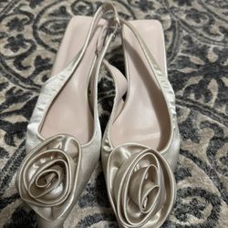 Elegant Cream Slingback Heels 