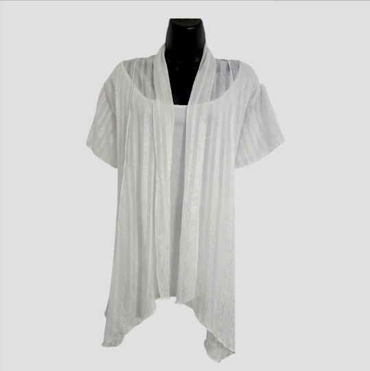 Dress Barn White Open-Front Cardigan
Plus size 2X
