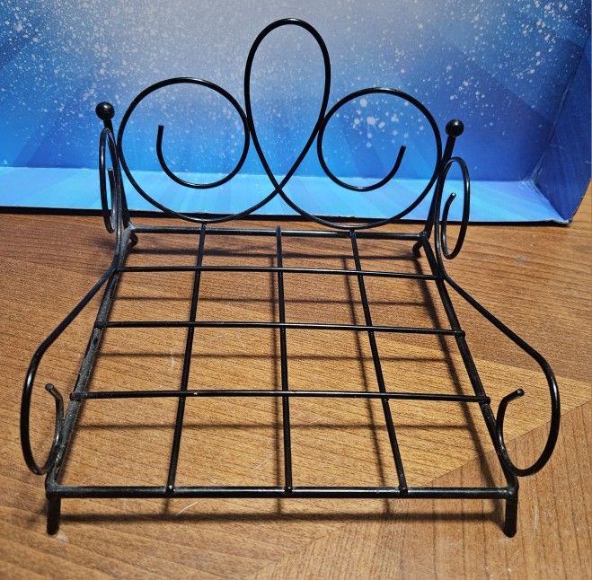 Vintage Black Wire Kitchen Flat Napkin Holder