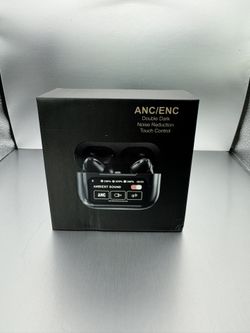 Active Noise Canceling Wireless Bluetooth A9Pro Earbuds With Colour Touch Screen