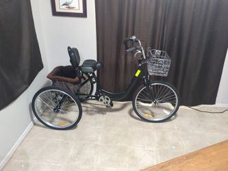 3 wheel adult bike forest green w/ basket and bell*new*