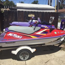 Kawasaki Racing Jet Skis 1100 ZXI 900 ZXI And Trailer *** Not Running Been Sitting ****