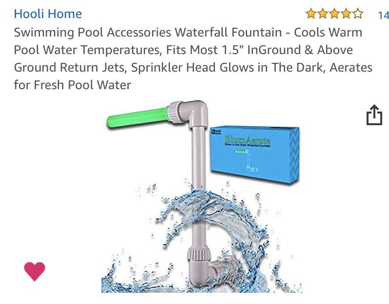 Swimming Pool Waterfall Fountain fits standard 1.5” return jets New in Box - Only have 1 - Amazon price $30.00