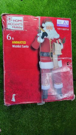 Home Accents Holiday 6ft Animated Wishlist Santa open box new